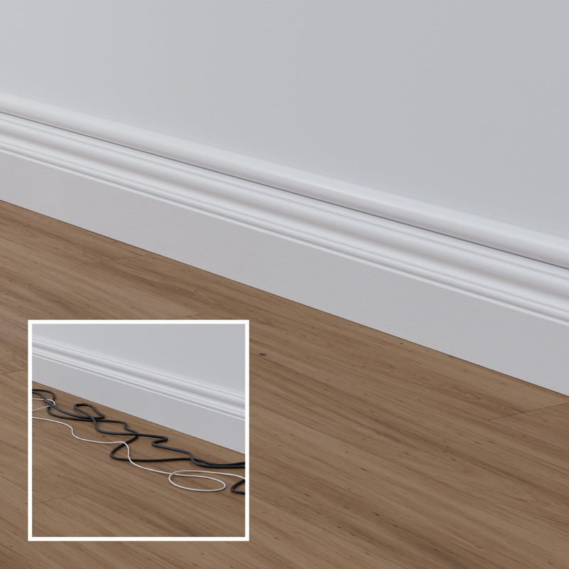 13ft D-Line Cord Cover Kit for TV Wires - Paintable White Raceway