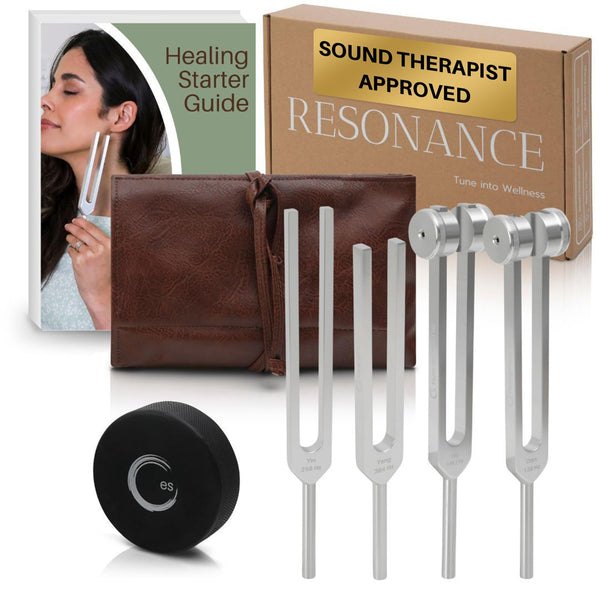 Chakra Healing Tuning Fork Set with Activator & Pouch