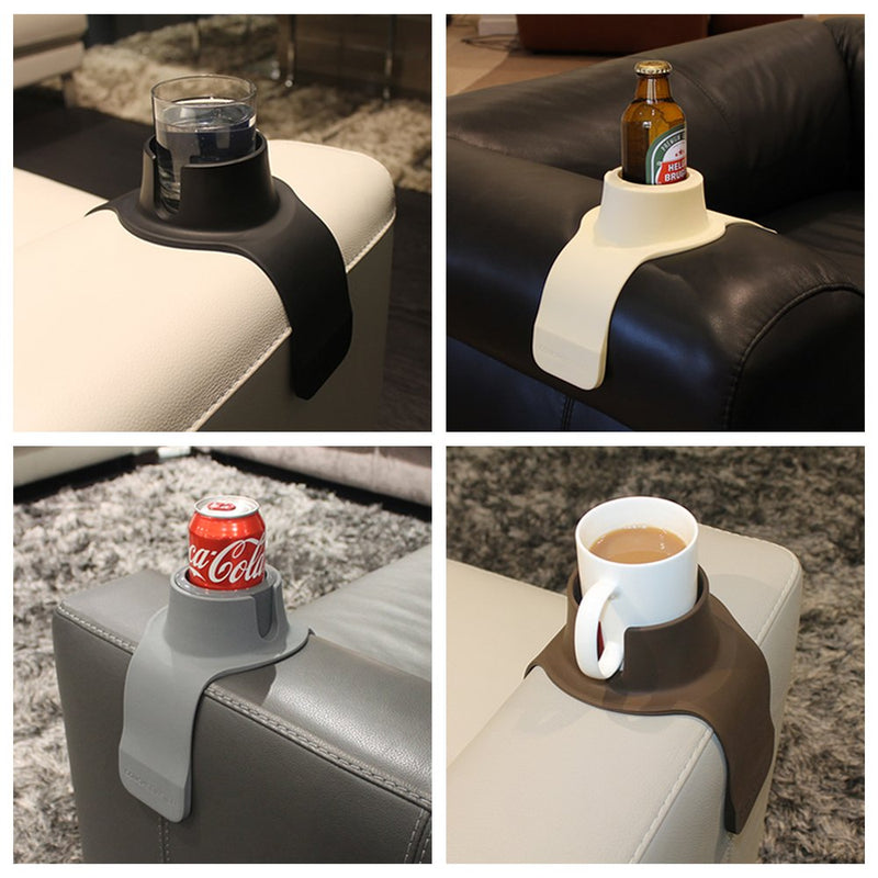 Couch Coaster Patented Armrest Cup Holder Weighted Anti Slip Coaster Jet Black