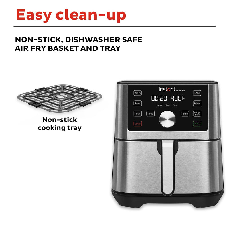 Instant Vortex Plus 6qt Xl Air Fryer 6 in 1 Function Dishwasher Safe