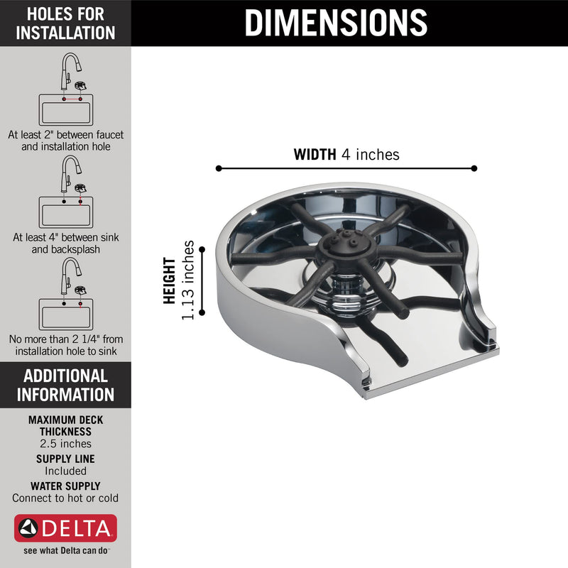 Delta Faucet Glass Rinser for Kitchen Sinks Spotshield Stainless Gr150 Sp