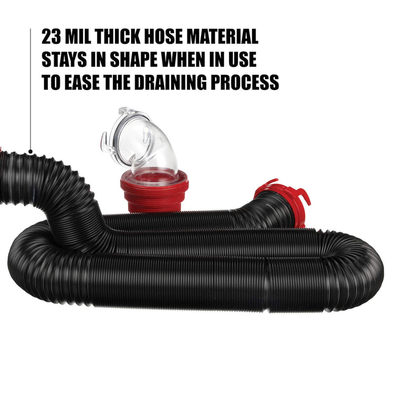 Valterra 15-Ft RV Sewer Hose Kit with Leak-Proof Fittings