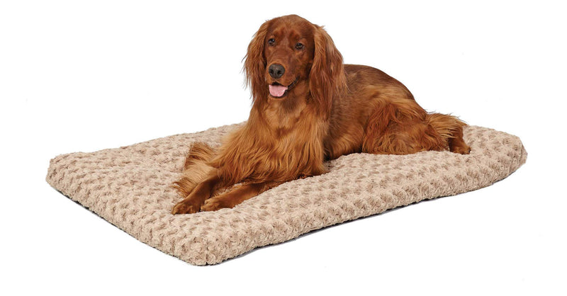 Mocha Ombré Plush Dog Bed for Crates 40.6" x 24.8" x 3.4"