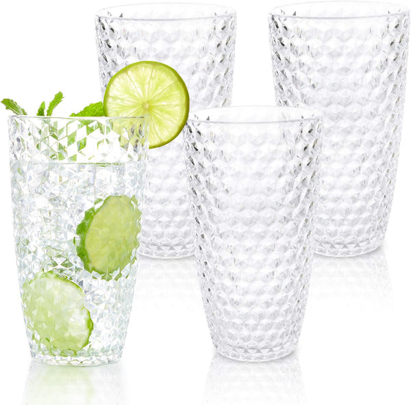 Set of 4 Clear Bellaforte Shatterproof Tritan Tumblers, 19oz