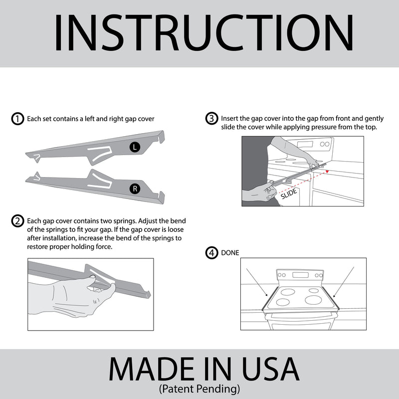 Stainless Steel Stove Gap Covers - Heat Resistant, 25" Long