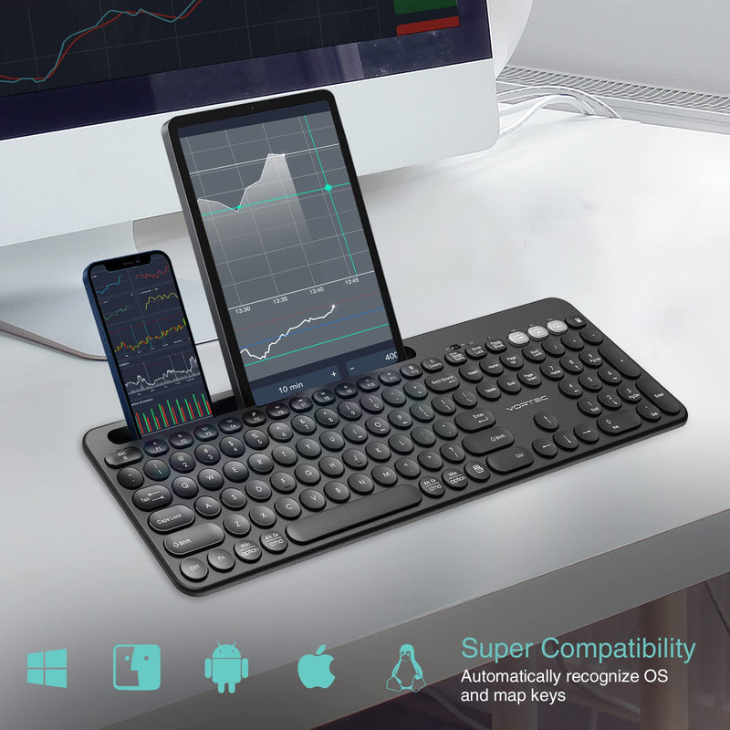 Vortec Wireless Bluetooth Keyboard for Multi-Device Use