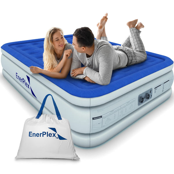 EnerPlex 16 Inch Full Air Mattress with Built-In Pump for Camping & Home