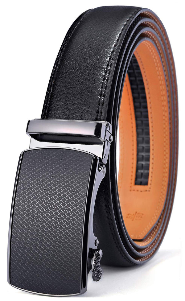 Bulliant Men's Slide Ratchet Belt Trim to Fit Black 30  to 36 Waist Adjustable