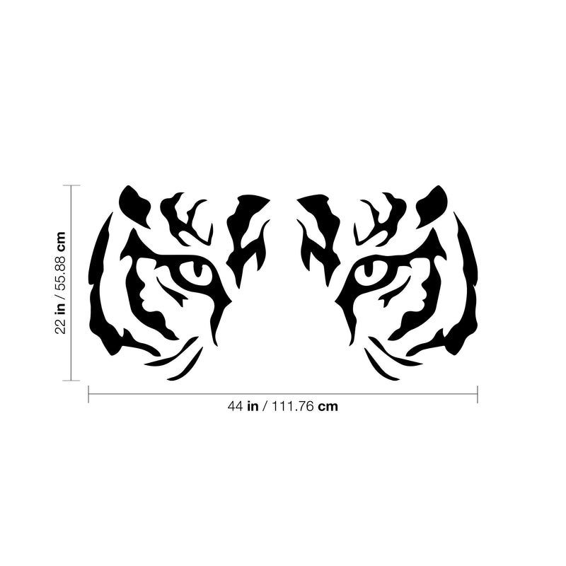 Tiger Eyes Vinyl Wall Art Decal 22" x 44" for Home or Office