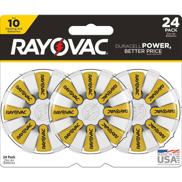 Rayovac Size 10 Hearing Aid Batteries 24 Pack Size 10 Batteries