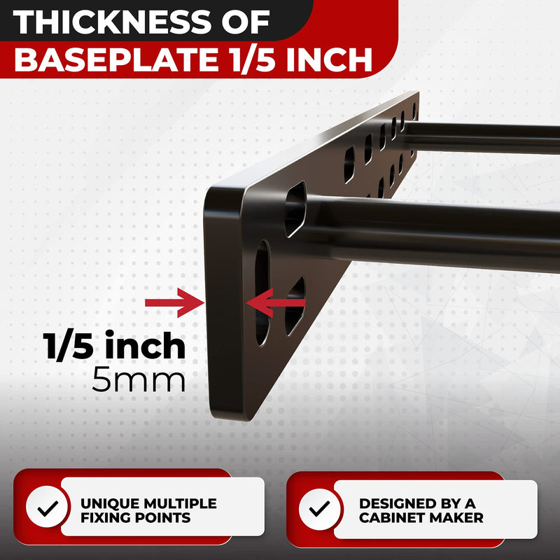 Heavy Duty Black Floating Shelf Brackets - 11 Inch with 4 Inch Rods