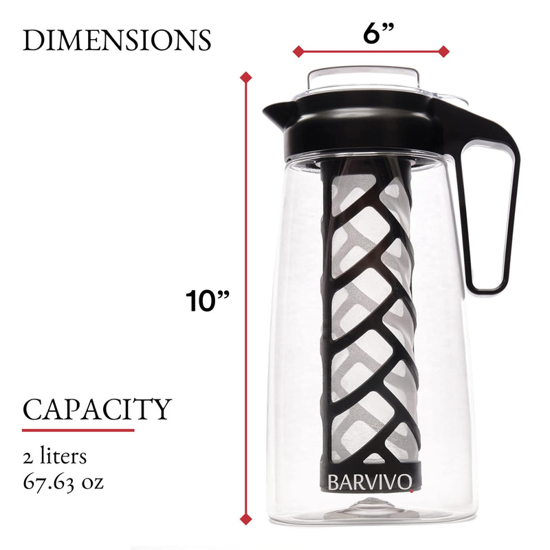 Barvivo BPA-Free Cold Brew Coffee Maker – 2L Iced Coffee Brewer Pitcher