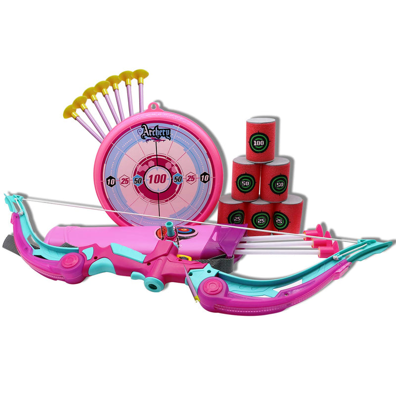 LED Archery Bow Set for Kids with Suction Cup Arrows and Targets