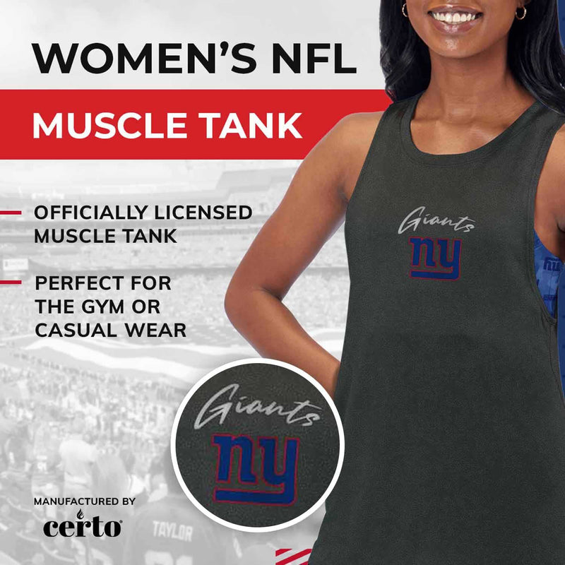 Women's New York Giants Black Muscle Tank - Large