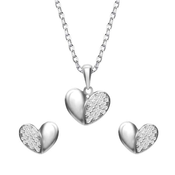 GIVA Love Heart Pendant Necklaces Link Chain and Earring Set for Women 925 Sterling