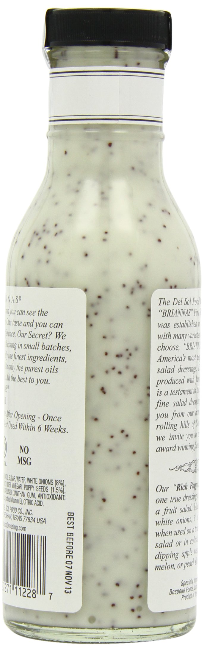 Briannas Home Style Rich Poppy Seed Dressing - 12 Fl Oz (Pack of 6)