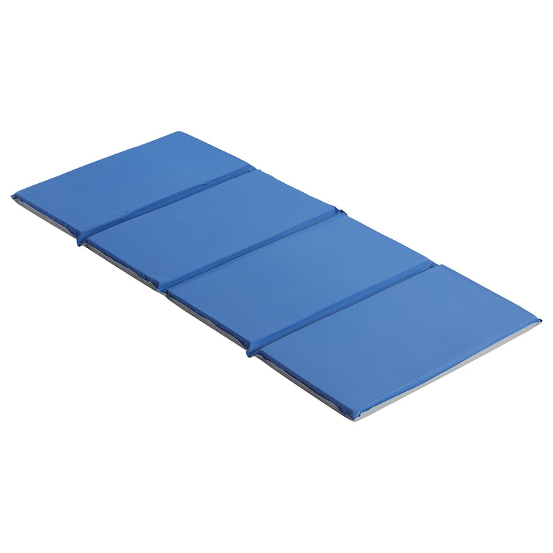 ECR4Kids Folding Rest Mat for Kids - 1" Thick, Blue/Grey