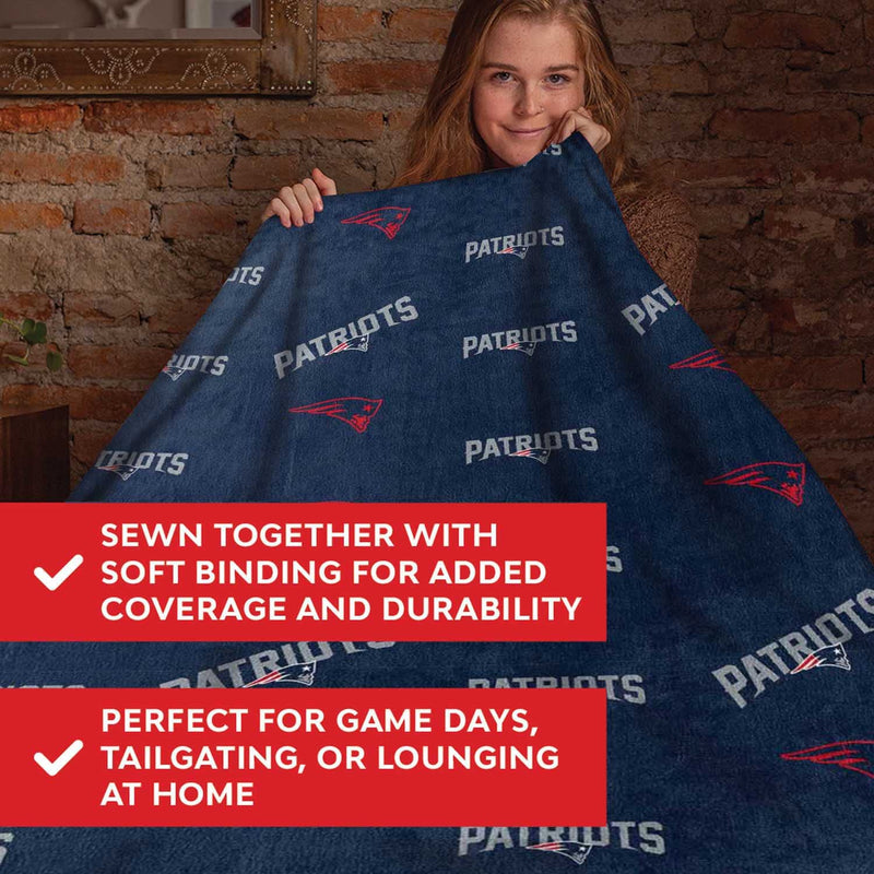 New England Patriots Double-Sided Blanket - 60 x 70, Navy