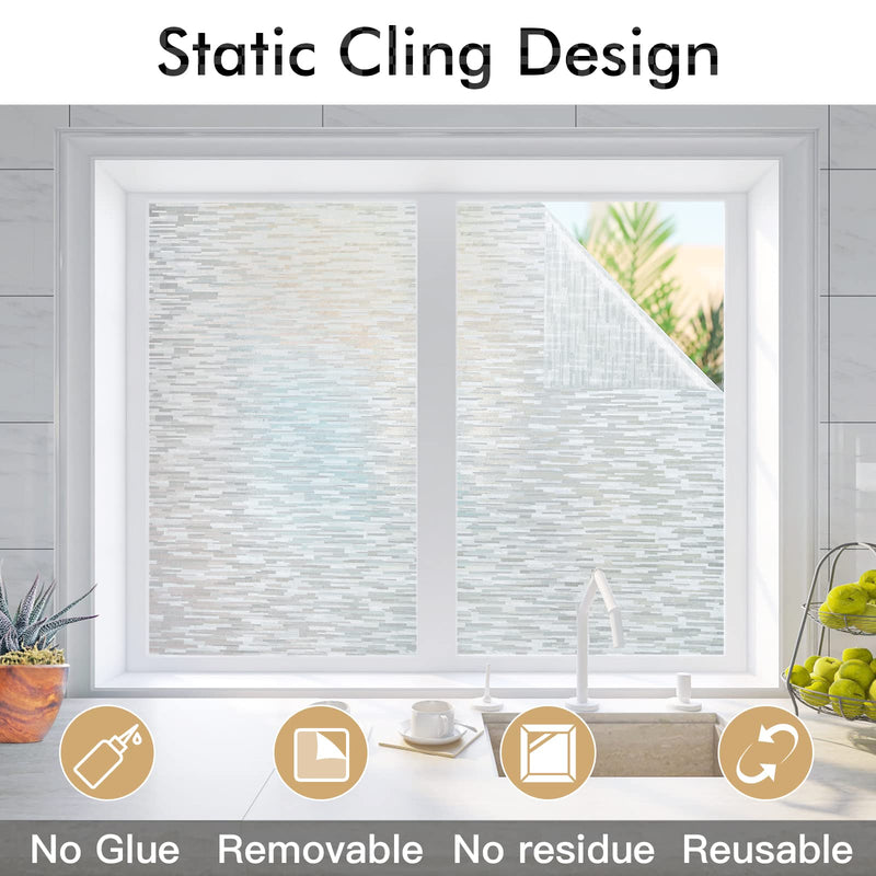 Frosted Glass Window Film Heat Blocking 23.6" x 78.7"
