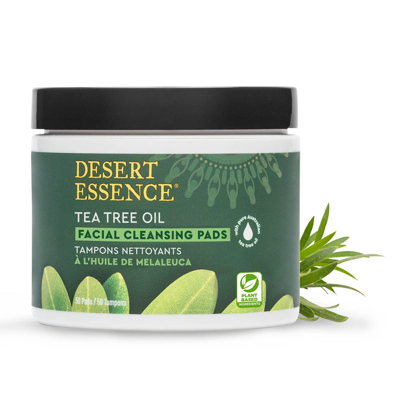 Desert Essence Tea Tree Oil Facial Cleansing Pads 50 Count