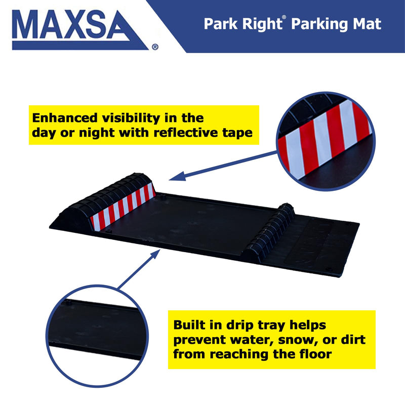 Maxsa Park Right Parking Mat with Reflective Tape, 21" x 11"