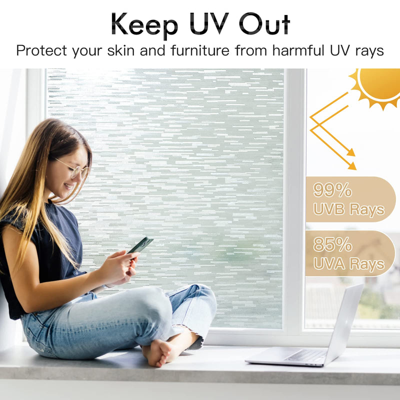 Frosted Glass Window Film Heat Blocking 23.6" x 78.7"
