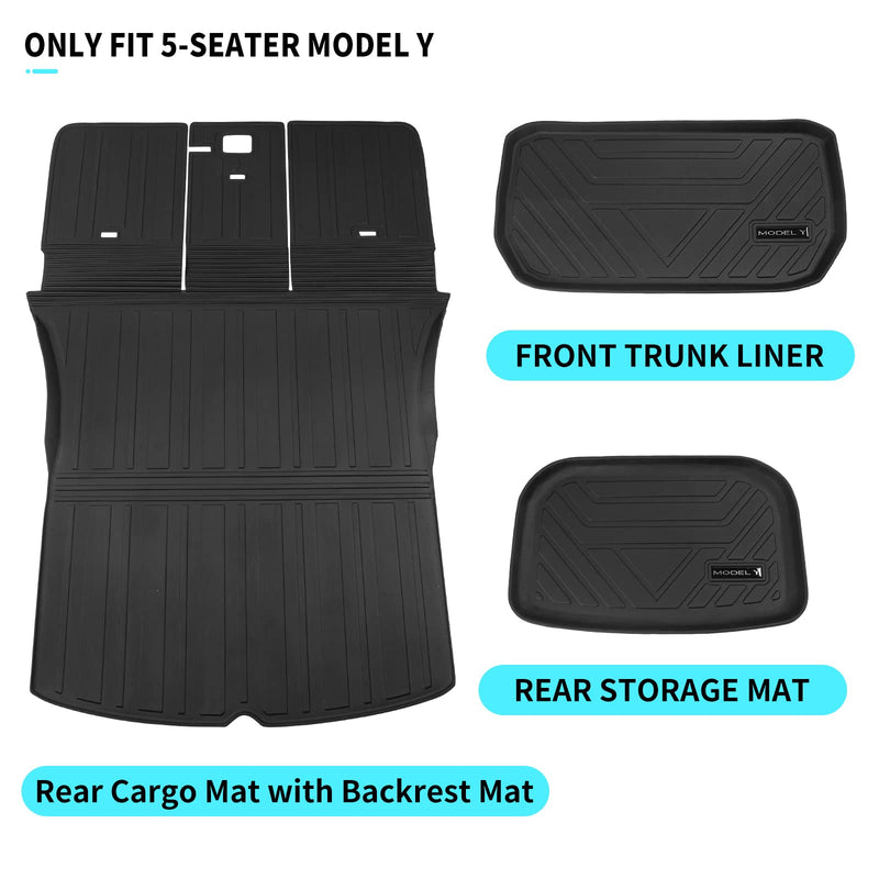 All Weather Cargo Mat for 2020-2024 Tesla Model Y, 5 Seater