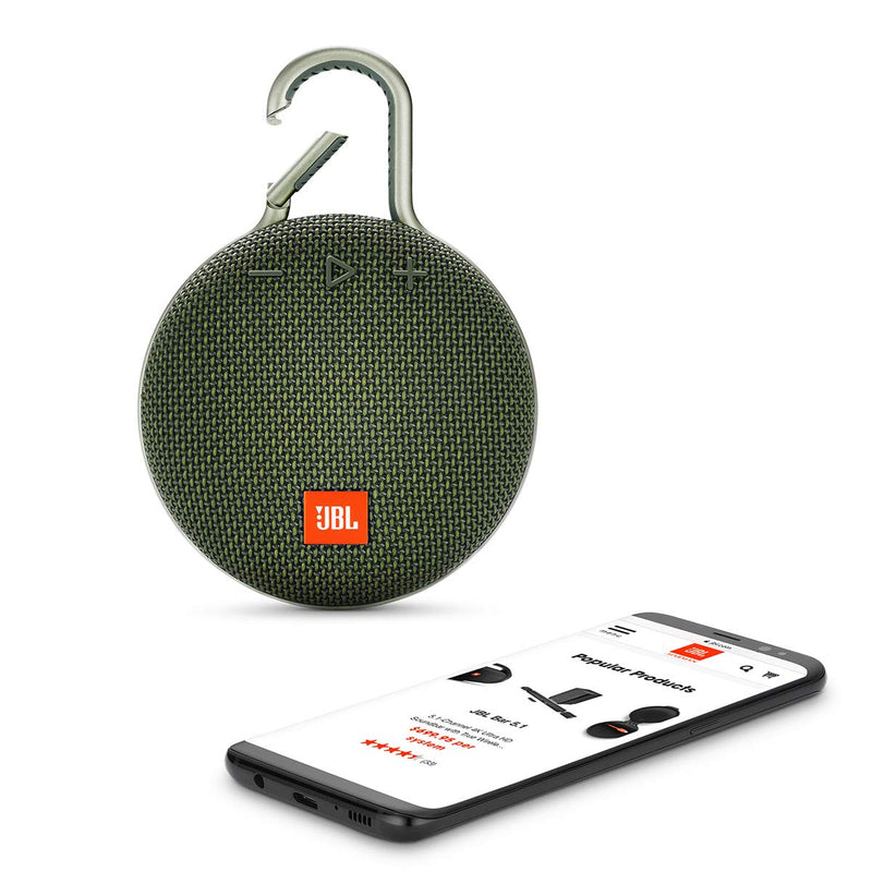 JBL Clip 3 Waterproof Bluetooth Speaker - Forest Green