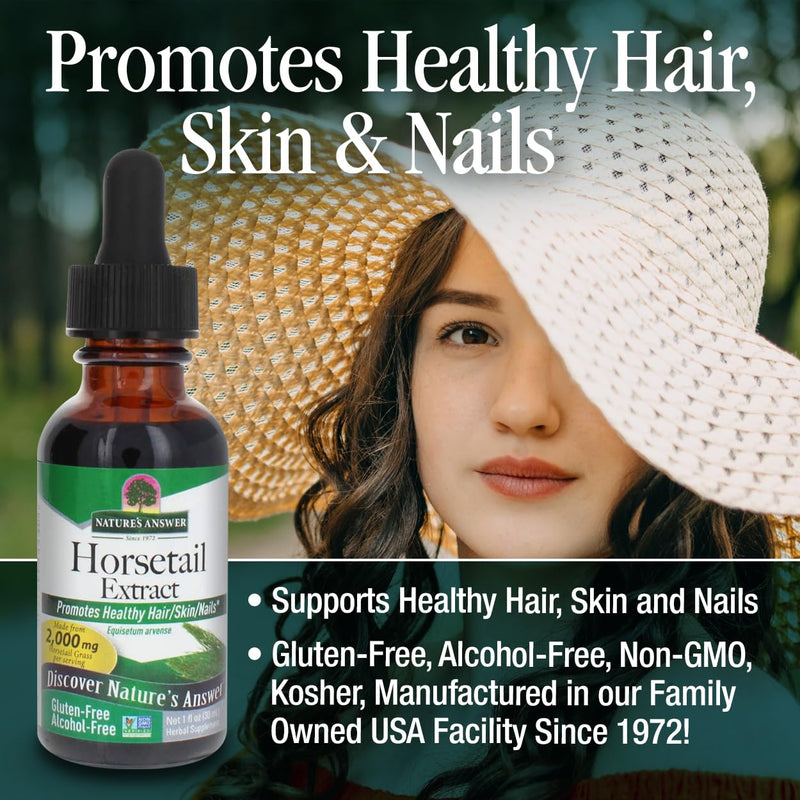 Horsetail Herb Extract Supplement for Hair and Nail Health 1 Fl Oz