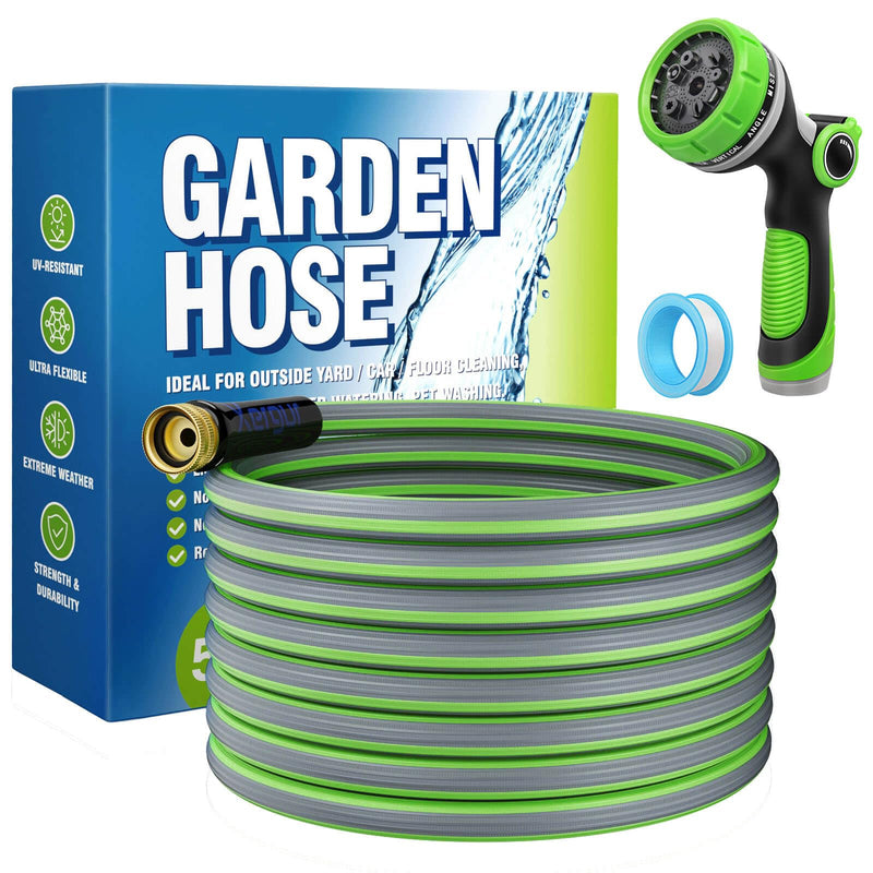 Expandable Garden Hose Water Pipe Flexible With 7 Function Spray Nozzle 50ft