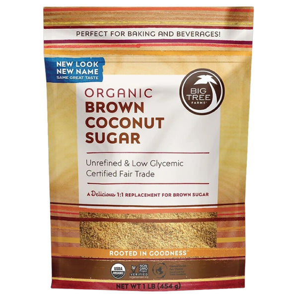 Organic Brown Coconut Sugar 2lb Pack by Big Tree Farms