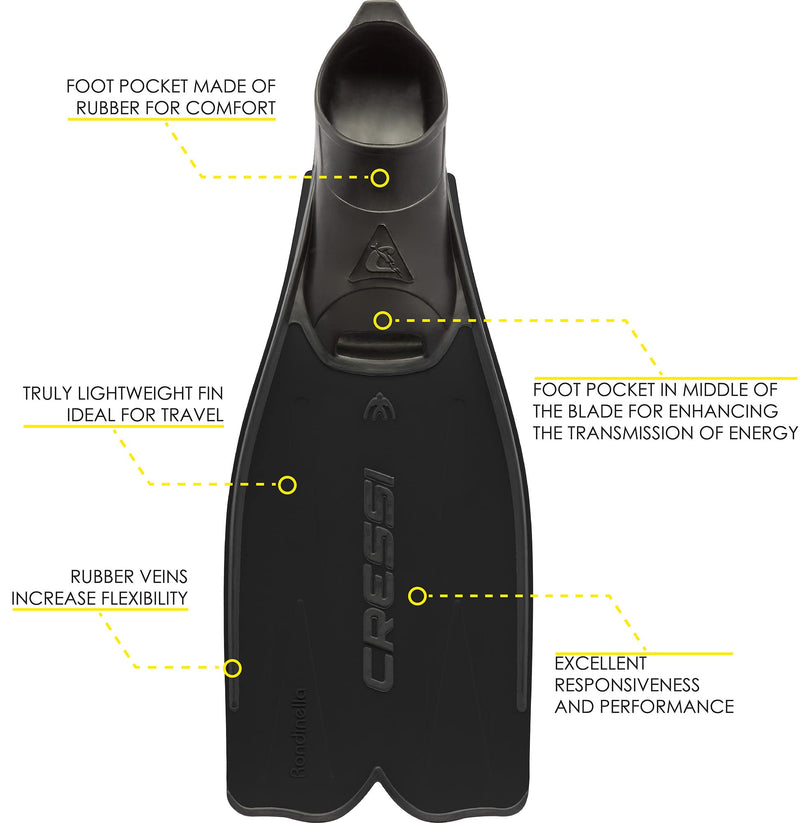 Cressi Rondinella Snorkeling Fins Black EU 41/42