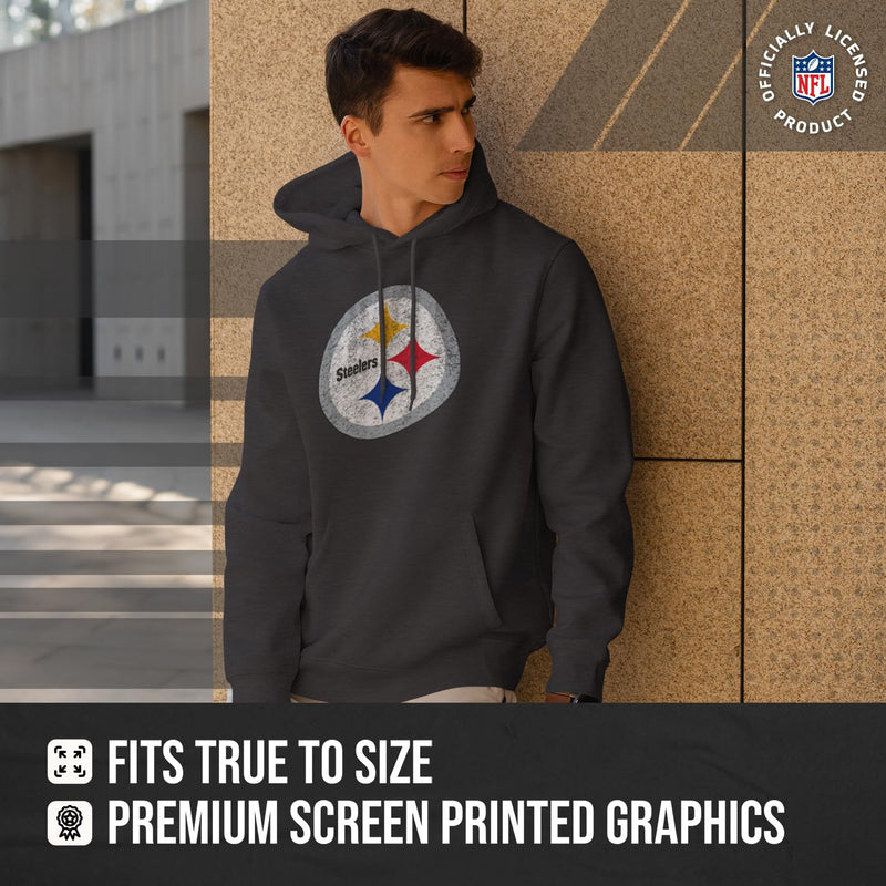 Medium Team Fan Apparel Steelers Throwback Hoodie