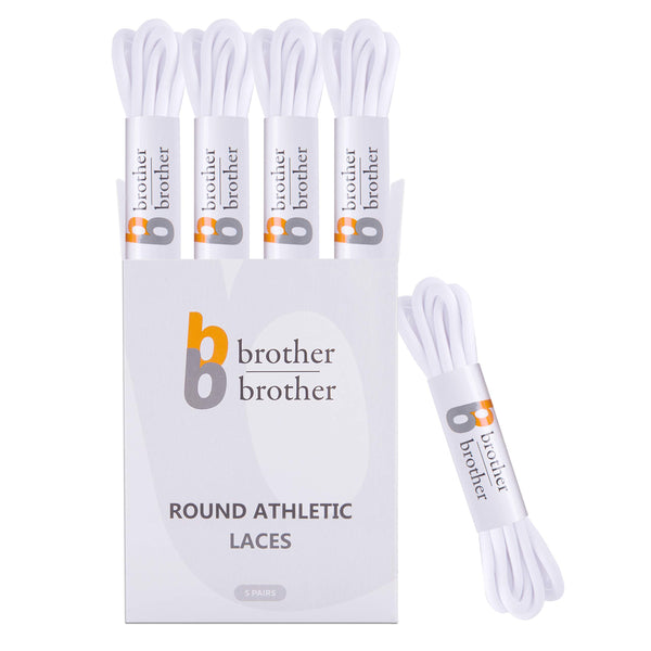 BB Brother Round Athletic Shoe Laces White 54 Heavy Duty Replacement Shoelaces