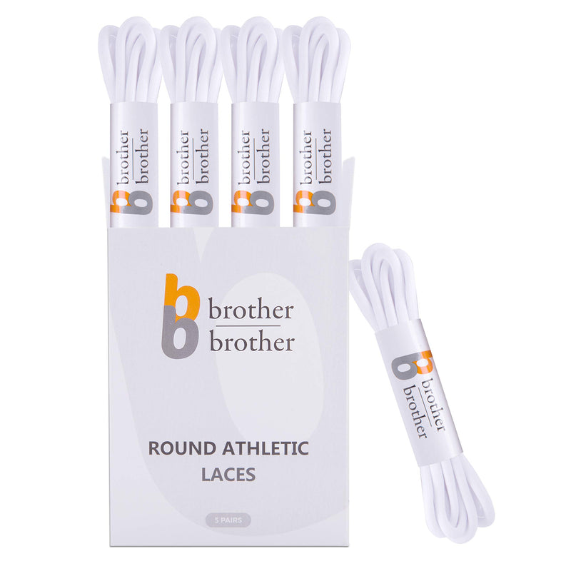 BB Brother Round Athletic Shoe Laces White 54 Heavy Duty Replacement Shoelaces