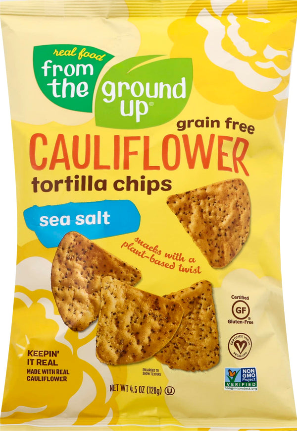 Cauliflower Sea Salt Tortilla Chips 4.5 oz - Gluten Free Snack