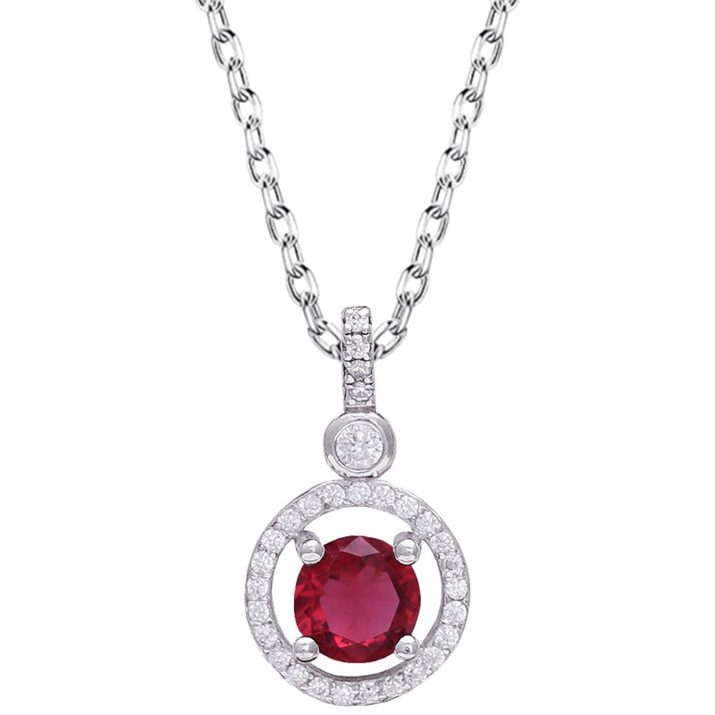 GIVA 925 Sterling Silver Hypoallergenic Silver Radiant Red Pendant with Link Chain for Women Anniversary Birthday Gifts