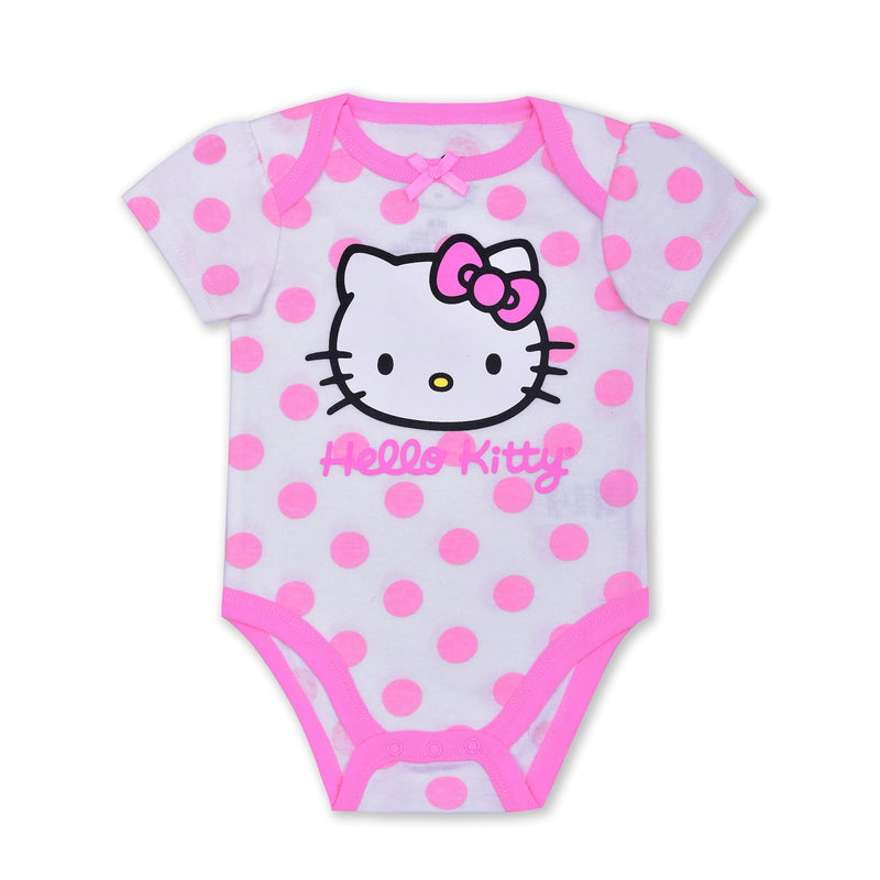 Hello Kitty Baby Girl 3 Pack Bodysuits for Newborn and Infant