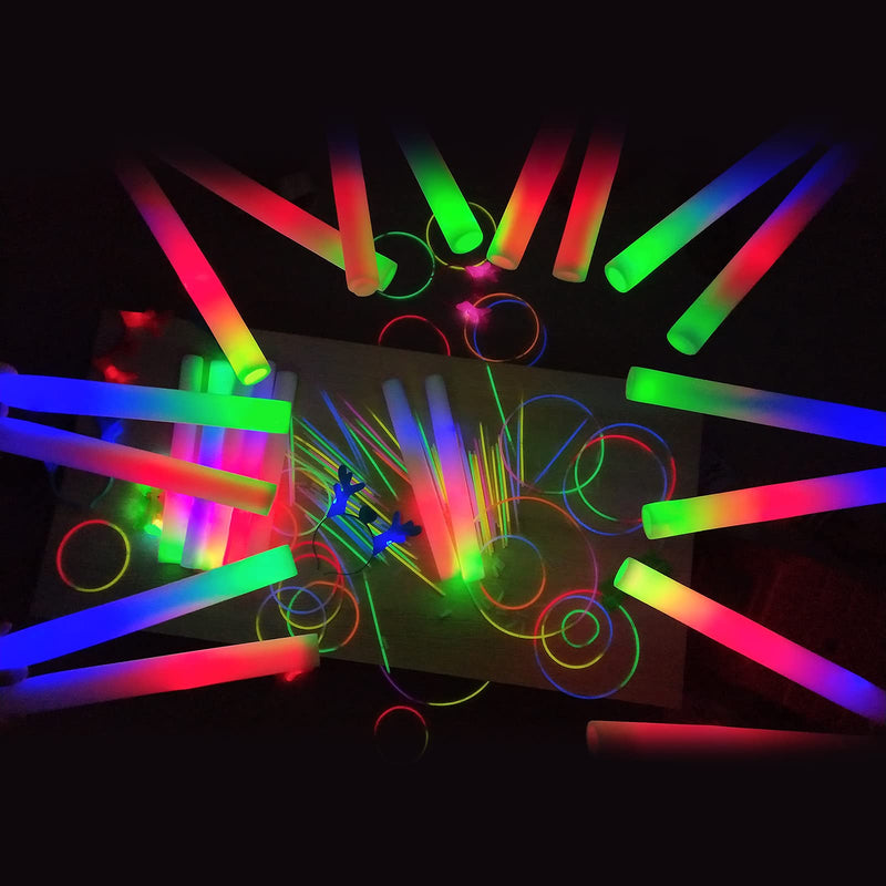 Colorful LED Foam Glow Sticks - Pack of 36