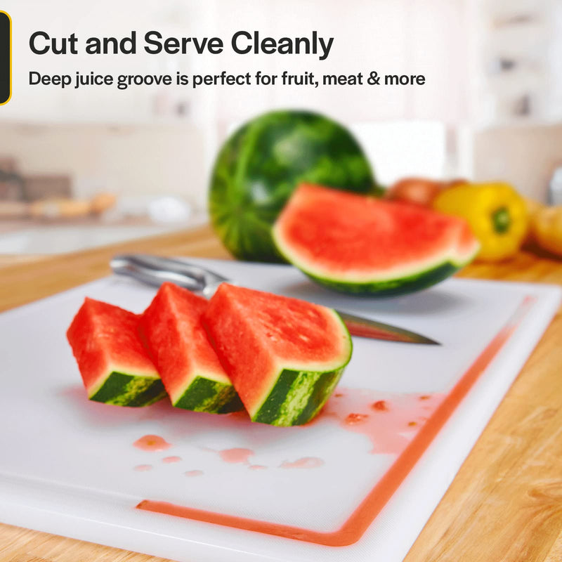 Thirteen Chefs Plastic Cutting Board with Juice Groove 20x15