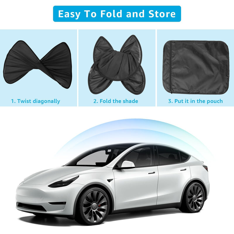 Tesla Model Y Glass Roof Sunshade Set, 2020-2024, Black (Set of 4)