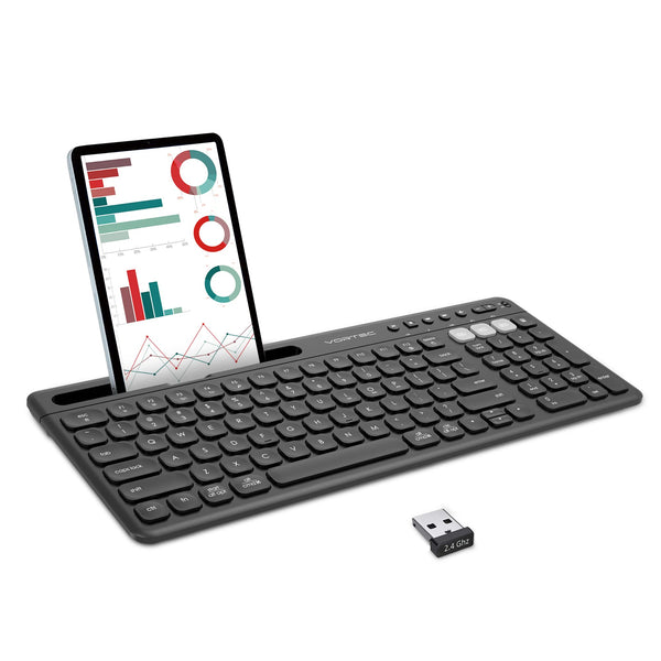 Vortec Multi-Device Bluetooth Keyboard with Phone Holder