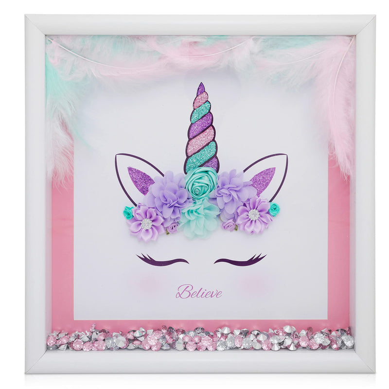 Amitié Lane DIY Unicorn Picture Craft Kit - Gifts for Girls - Create Your Own Wall Art Bedroom Decor with This Arts & Crafts Kit for Kids - Girls Toys and Birthday Gifts with Unicorns