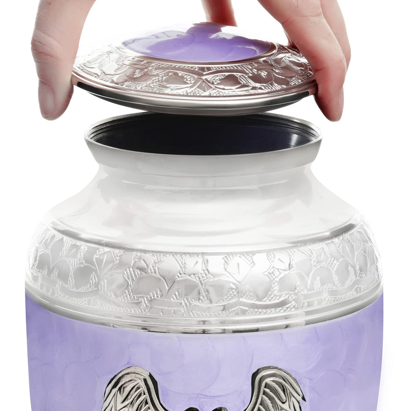 Purple Angel Wings Urn for Human Ashes Adult Female Mom Decorative Restaall Urn