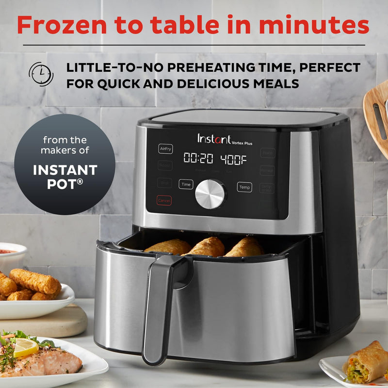 Instant Vortex Plus 6qt Xl Air Fryer 6 in 1 Function Dishwasher Safe