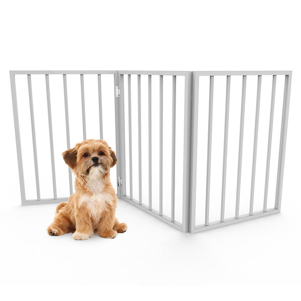 Pet Gate 3 Panel Indoor Foldable Dog Fence 54x24 Inch Dog Gates White