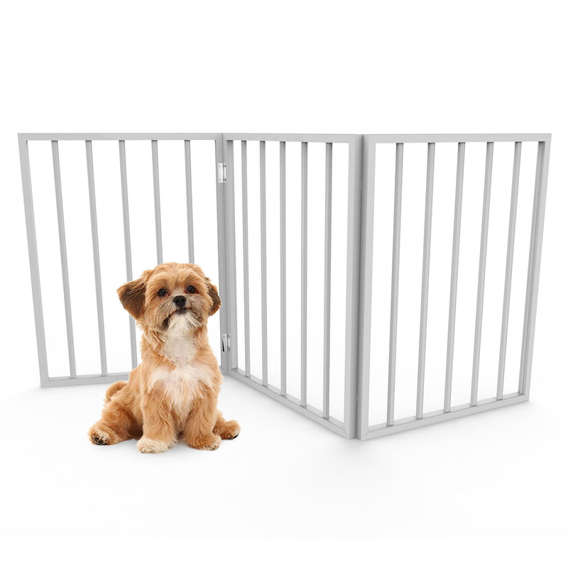 Pet Gate 3 Panel Indoor Foldable Dog Fence 54x24 Inch Dog Gates White