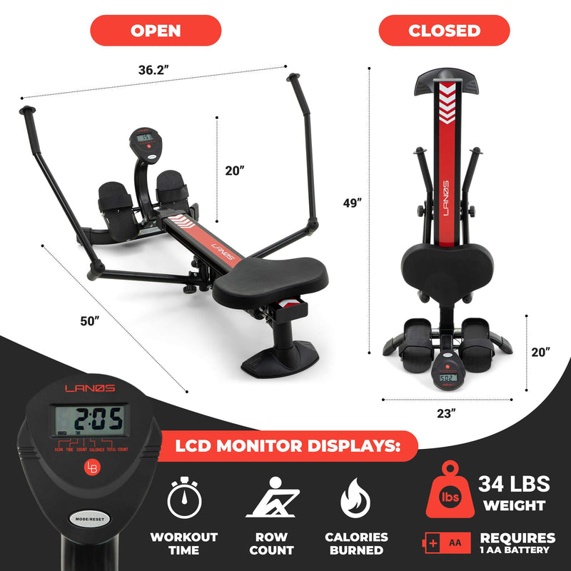 Lanos Hydraulic Rowing Machine with Adjustable Resistance