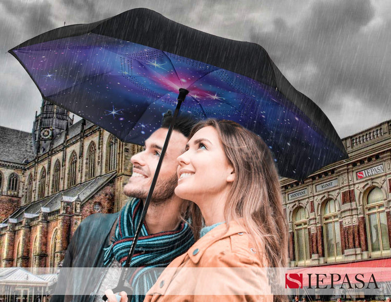 SIEPASA Double Layer Inverted Umbrella - Sakura Design, 49 Inch