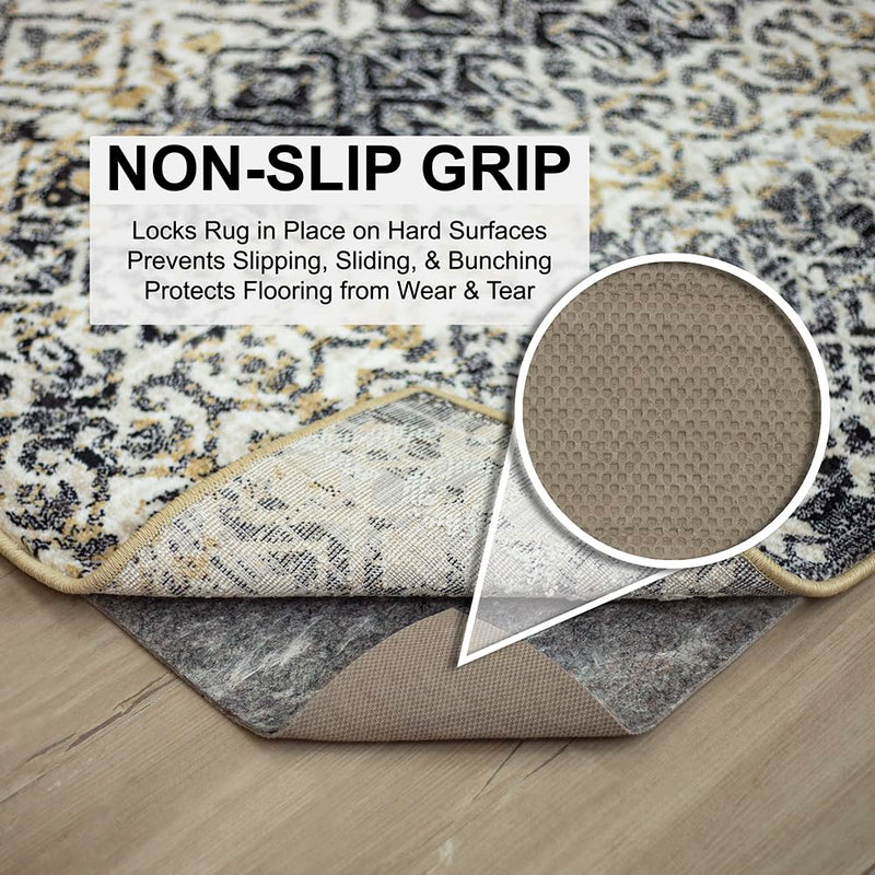 3' x 5' Dual Surface Non Slip Felt & Rubber Rug Pad